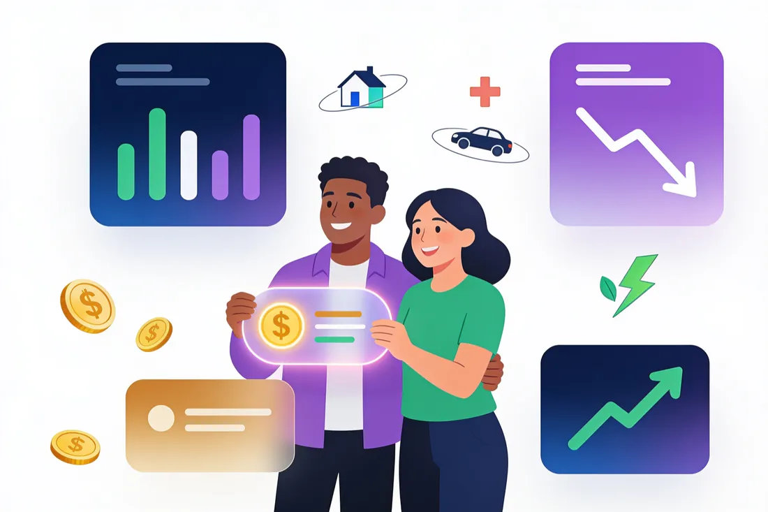 An Australian couple comparing their household bills